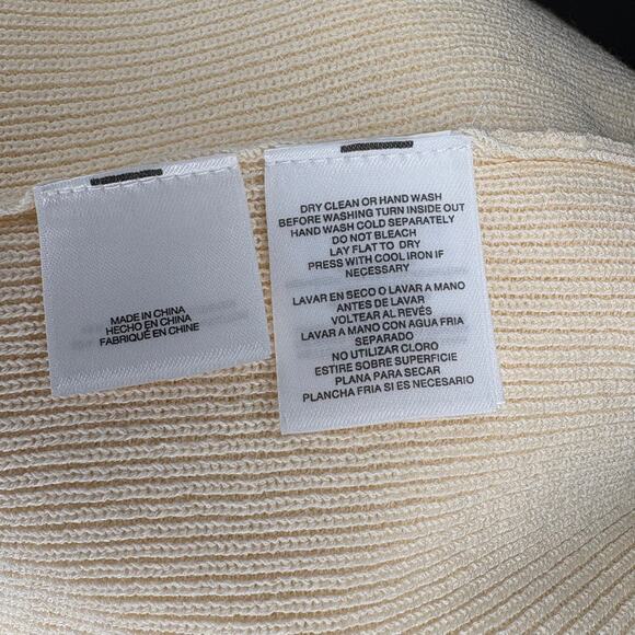 NWT Anne Klein Split Sleeve Minimalist Ivory Boat Neck Sweater Womens Sz XL - Picture 5 of 6